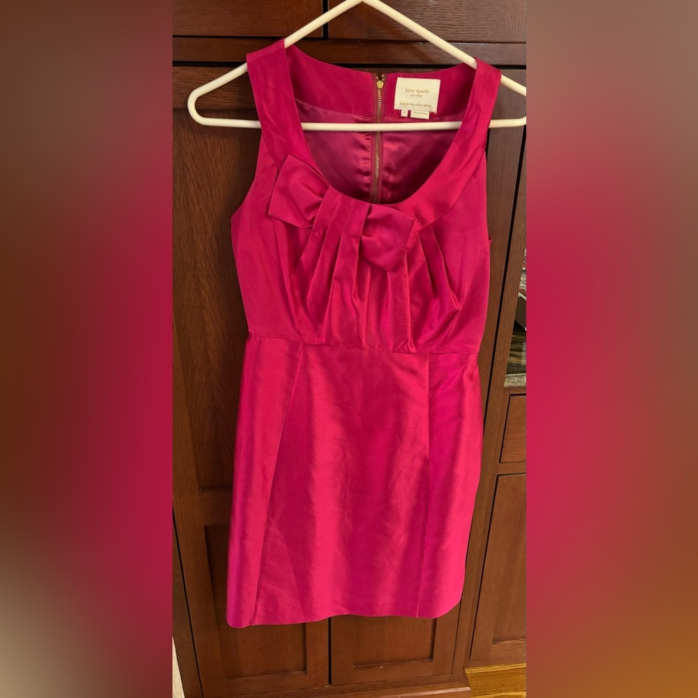 Kate Spade Hot Pink Sleeveless Bow Dress (Spot)